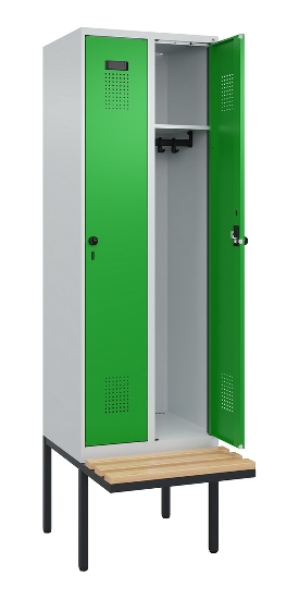 C+P Spind Evolo PLUS 0490407-10 mit Sitzbank 1 Abt.300mm Zylinder (HxBxT) 2120x300x815mm 9016/9016