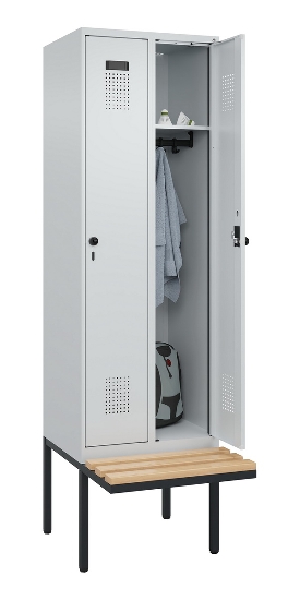 C+P Spind Evolo PLUS 0490407-10 mit Sitzbank 1 Abt.300mm Zylinder (HxBxT) 2120x300x815mm 9016/9016