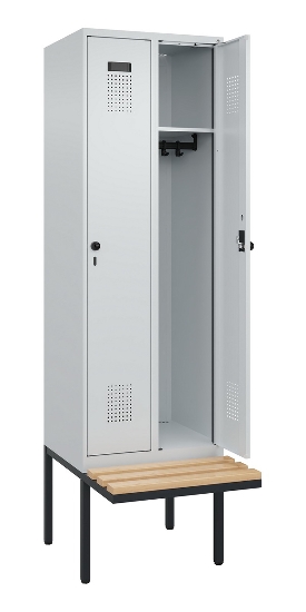 C+P Spind Evolo PLUS 0490407-10 mit Sitzbank 1 Abt.300mm Zylinder (HxBxT) 2120x300x815mm 9016/9016