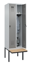 C+P Spind Evolo PLUS 0490407-10 mit Sitzbank 1 Abt.300mm Zylinder (HxBxT) 2120x300x815mm 9016/9016