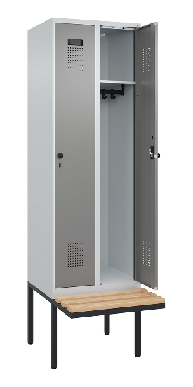 C+P Spind Evolo PLUS 0490407-10 mit Sitzbank 1 Abt.300mm Zylinder (HxBxT) 2120x300x815mm 9016/9016