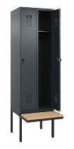 C+P Spind Evolo PLUS 0490407-10 mit Sitzbank 1 Abt.300mm Zylinder (HxBxT) 2120x300x815mm 9016/9016