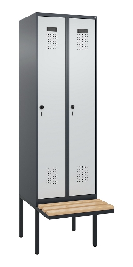 C+P Spind Evolo PLUS 0490407-10 mit Sitzbank 1 Abt.300mm Zylinder (HxBxT) 2120x300x815mm 9016/9016