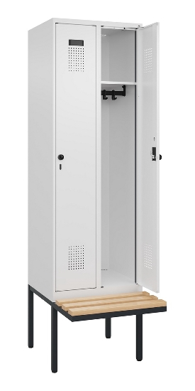 C+P Spind Evolo PLUS 0490407-10 mit Sitzbank 1 Abt.300mm Zylinder (HxBxT) 2120x300x815mm 9016/9016