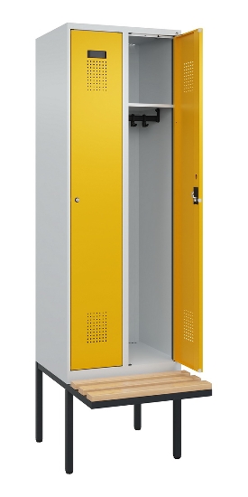 C+P Spind Evolo PLUS 0490407-10 mit Sitzbank 1 Abt.300mm Zylinder (HxBxT) 2120x300x815mm 9016/9016