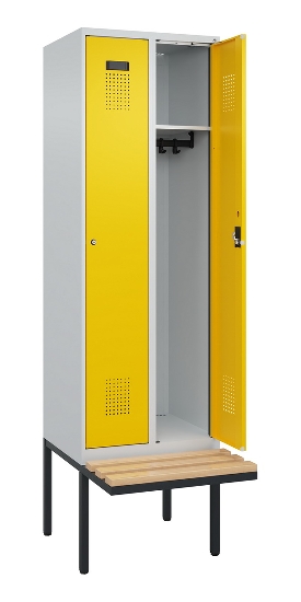 C+P Spind Evolo PLUS 0490407-10 mit Sitzbank 1 Abt.300mm Zylinder (HxBxT) 2120x300x815mm 9016/9016
