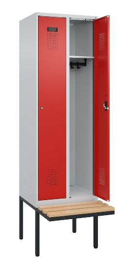 C+P Spind Evolo PLUS 0490407-10 mit Sitzbank 1 Abt.300mm Zylinder (HxBxT) 2120x300x815mm 9016/9016