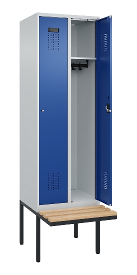 C+P Spind Evolo PLUS 0490407-10 mit Sitzbank 1 Abt.300mm Zylinder (HxBxT) 2120x300x815mm 9016/9016