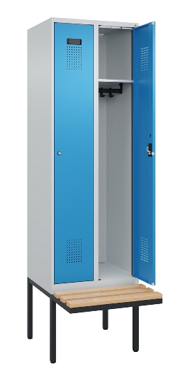 C+P Spind Evolo PLUS 0490407-10 mit Sitzbank 1 Abt.300mm Zylinder (HxBxT) 2120x300x815mm 9016/9016