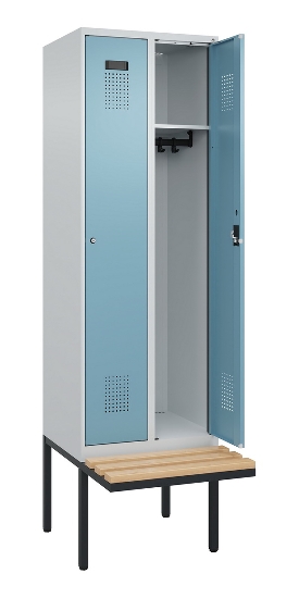 C+P Spind Evolo PLUS 0490407-10 mit Sitzbank 1 Abt.300mm Zylinder (HxBxT) 2120x300x815mm 9016/9016