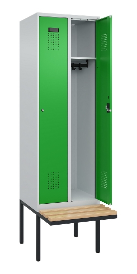 C+P Spind Evolo PLUS 0490407-10 mit Sitzbank 1 Abt.300mm Zylinder (HxBxT) 2120x300x815mm 9016/9016