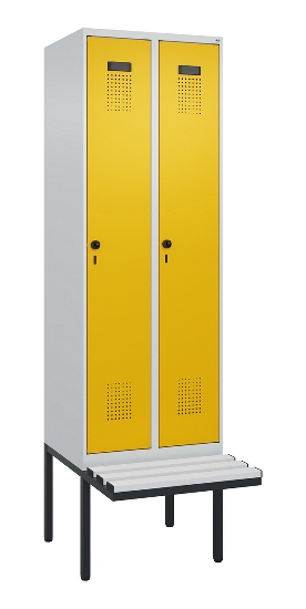 C+P Spind Evolo PLUS 0490407-10 mit Sitzbank 1 Abt.300mm Drehriegel (HxBxT) 2120x300x815mm 7016/7016