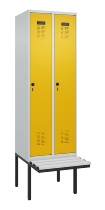C+P Spind Evolo PLUS 0490407-10 mit Sitzbank 1 Abt.300mm Drehriegel (HxBxT) 2120x300x815mm 7016/7016