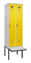 C+P Spind Evolo PLUS 0490407-10 mit Sitzbank 1 Abt.300mm Drehriegel (HxBxT) 2120x300x815mm 7016/7016