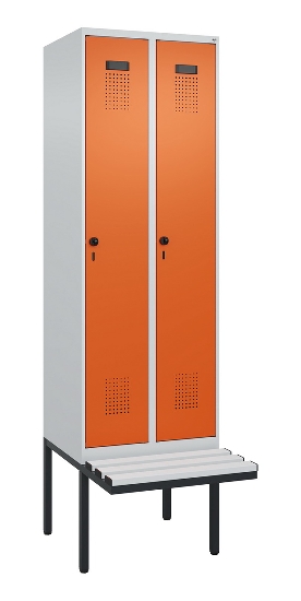 C+P Spind Evolo PLUS 0490407-10 mit Sitzbank 1 Abt.300mm Drehriegel (HxBxT) 2120x300x815mm 7016/7016