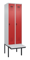 C+P Spind Evolo PLUS 0490407-10 mit Sitzbank 1 Abt.300mm Drehriegel (HxBxT) 2120x300x815mm 7016/7016