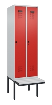 C+P Spind Evolo PLUS 0490407-10 mit Sitzbank 1 Abt.300mm Drehriegel (HxBxT) 2120x300x815mm 7016/7016