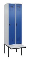 C+P Spind Evolo PLUS 0490407-10 mit Sitzbank 1 Abt.300mm Drehriegel (HxBxT) 2120x300x815mm 7016/7016
