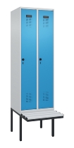 C+P Spind Evolo PLUS 0490407-10 mit Sitzbank 1 Abt.300mm Drehriegel (HxBxT) 2120x300x815mm 7016/7016
