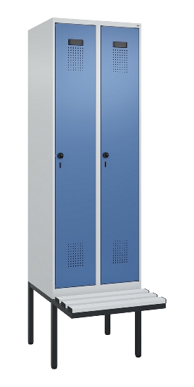 C+P Spind Evolo PLUS 0490407-10 mit Sitzbank 1 Abt.300mm Drehriegel (HxBxT) 2120x300x815mm 7016/7016