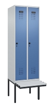C+P Spind Evolo PLUS 0490407-10 mit Sitzbank 1 Abt.300mm Drehriegel (HxBxT) 2120x300x815mm 7016/7016
