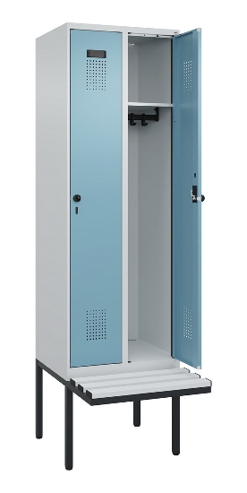 C+P Spind Evolo PLUS 0490407-10 mit Sitzbank 1 Abt.300mm Drehriegel (HxBxT) 2120x300x815mm 7016/7016