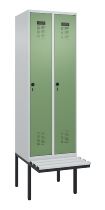 C+P Spind Evolo PLUS 0490407-10 mit Sitzbank 1 Abt.300mm Drehriegel (HxBxT) 2120x300x815mm 7016/7016