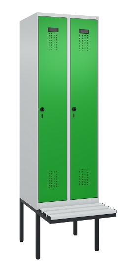 C+P Spind Evolo PLUS 0490407-10 mit Sitzbank 1 Abt.300mm Drehriegel (HxBxT) 2120x300x815mm 7016/7016