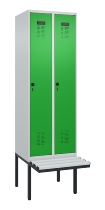 C+P Spind Evolo PLUS 0490407-10 mit Sitzbank 1 Abt.300mm Drehriegel (HxBxT) 2120x300x815mm 7016/7016