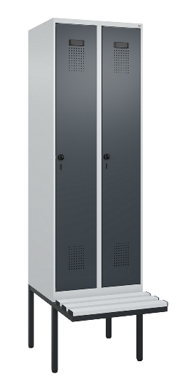 C+P Spind Evolo PLUS 0490407-10 mit Sitzbank 1 Abt.300mm Drehriegel (HxBxT) 2120x300x815mm 7016/7016