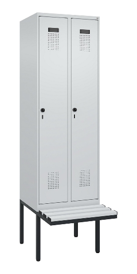C+P Spind Evolo PLUS 0490407-10 mit Sitzbank 1 Abt.300mm Drehriegel (HxBxT) 2120x300x815mm 7016/7016