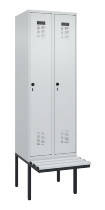 C+P Spind Evolo PLUS 0490407-10 mit Sitzbank 1 Abt.300mm Drehriegel (HxBxT) 2120x300x815mm 7016/7016