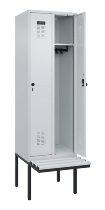 C+P Spind Evolo PLUS 0490407-10 mit Sitzbank 1 Abt.300mm Drehriegel (HxBxT) 2120x300x815mm 7016/7016