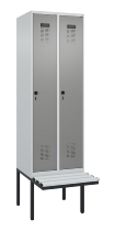 C+P Spind Evolo PLUS 0490407-10 mit Sitzbank 1 Abt.300mm Drehriegel (HxBxT) 2120x300x815mm 7016/7016
