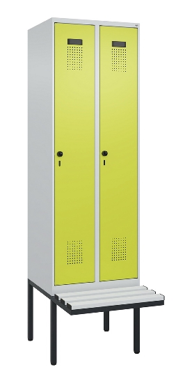 C+P Spind Evolo PLUS 0490407-10 mit Sitzbank 1 Abt.300mm Drehriegel (HxBxT) 2120x300x815mm 7016/7016