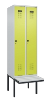 C+P Spind Evolo PLUS 0490407-10 mit Sitzbank 1 Abt.300mm Drehriegel (HxBxT) 2120x300x815mm 7016/7016