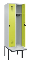 C+P Spind Evolo PLUS 0490407-10 mit Sitzbank 1 Abt.300mm Drehriegel (HxBxT) 2120x300x815mm 7016/7016
