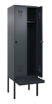 C+P Spind Evolo PLUS 0490407-10 mit Sitzbank 1 Abt.300mm Drehriegel (HxBxT) 2120x300x815mm 7016/7016