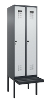 C+P Spind Evolo PLUS 0490407-10 mit Sitzbank 1 Abt.300mm Drehriegel (HxBxT) 2120x300x815mm 7016/7016