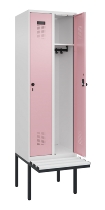 C+P Spind Evolo PLUS 0490407-10 mit Sitzbank 1 Abt.300mm Drehriegel (HxBxT) 2120x300x815mm 7016/7016
