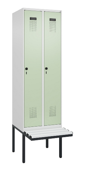C+P Spind Evolo PLUS 0490407-10 mit Sitzbank 1 Abt.300mm Drehriegel (HxBxT) 2120x300x815mm 7016/7016