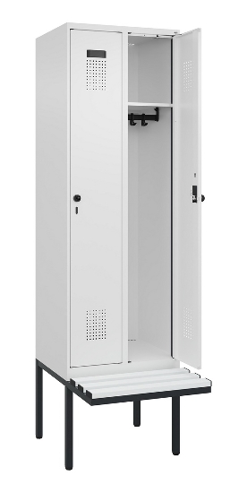 C+P Spind Evolo PLUS 0490407-10 mit Sitzbank 1 Abt.300mm Drehriegel (HxBxT) 2120x300x815mm 7016/7016