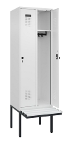 C+P Spind Evolo PLUS 0490407-10 mit Sitzbank 1 Abt.300mm Drehriegel (HxBxT) 2120x300x815mm 7016/7016