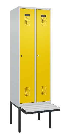 C+P Spind Evolo PLUS 0490407-10 mit Sitzbank 1 Abt.300mm Drehriegel (HxBxT) 2120x300x815mm 7016/7016