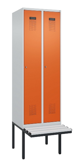 C+P Spind Evolo PLUS 0490407-10 mit Sitzbank 1 Abt.300mm Drehriegel (HxBxT) 2120x300x815mm 7016/7016
