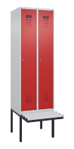C+P Spind Evolo PLUS 0490407-10 mit Sitzbank 1 Abt.300mm Drehriegel (HxBxT) 2120x300x815mm 7016/7016