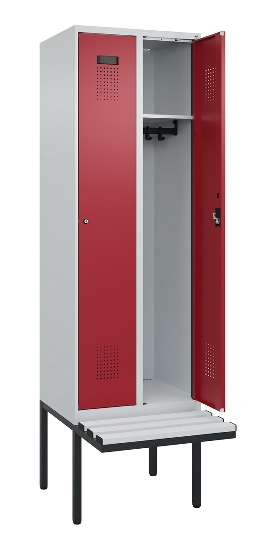 C+P Spind Evolo PLUS 0490407-10 mit Sitzbank 1 Abt.300mm Drehriegel (HxBxT) 2120x300x815mm 7016/7016