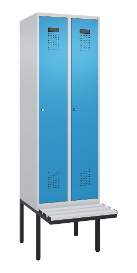 C+P Spind Evolo PLUS 0490407-10 mit Sitzbank 1 Abt.300mm Drehriegel (HxBxT) 2120x300x815mm 7016/7016