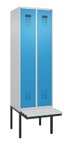 C+P Spind Evolo PLUS 0490407-10 mit Sitzbank 1 Abt.300mm Drehriegel (HxBxT) 2120x300x815mm 7016/7016