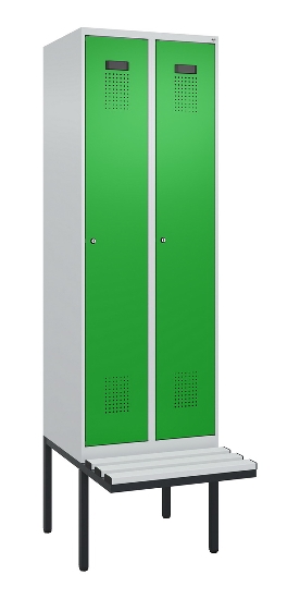 C+P Spind Evolo PLUS 0490407-10 mit Sitzbank 1 Abt.300mm Drehriegel (HxBxT) 2120x300x815mm 7016/7016